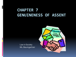 Chapter 7 Genuineness of Assent