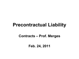 Precontractual Liability