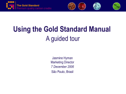 Using the Gold Standard Manual A guided tour