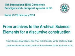 11th International ISKO Conference Paradigms and