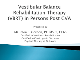 Balance (Vestibular) Therapy