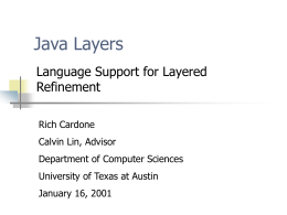 Java Layers - Department of Computer Science