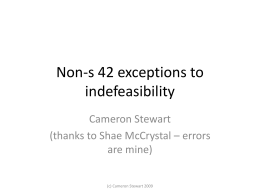 Non-s 42 exceptions to indefeasibility -