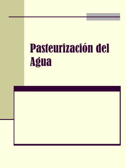 Pasteurización del Agua