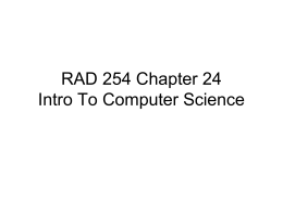 RAD 254 Chapter 26 Intro To Computer Science