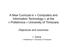 A New Curricula in « Computers and Information