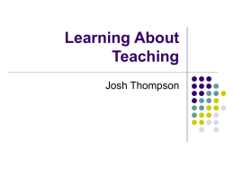 Learning About Teaching