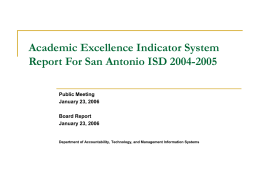 Overview of SAISD Accountability Ratings