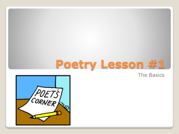 Poetry Lesson #1