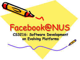 Facebook@NUS - NUS - School of Computing