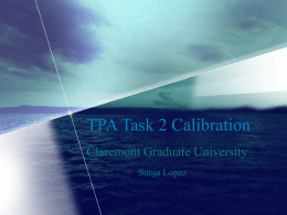 TPA Task 2 Calibration - Claremont Graduate