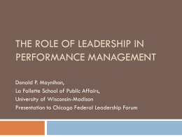 The Role of Leadership in Performance Management”