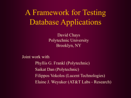 A Framework for Testing Database Applications