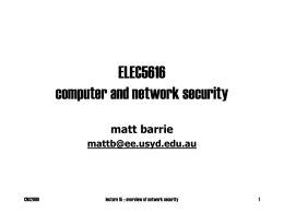security engineering - University of Sydney