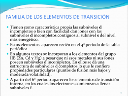 Familia de los elementos de transición