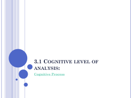 3.1 Cognitive level of analysis: -