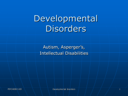 Pervasive Developmental Disorders and