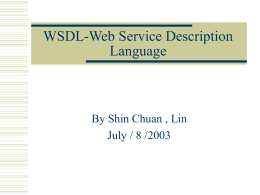 WSDL-Web Service Description Language