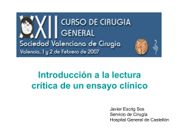 Ensayo Clínico: lectura crítica