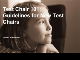 Test Chair 101: Guidelines for New Test Chairs