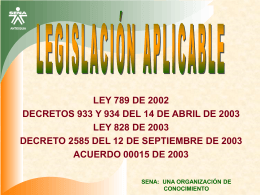 LEGISLACIÓN APLICABLE