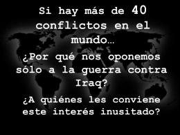 Si hay más de 30 conflictos en el mundo…