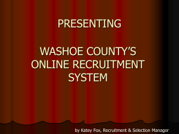 WASHOE COUNTY ONLINE RECRUITMENT STSTEM