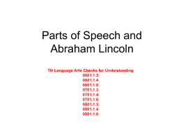 Parts of Speech in History