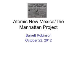 Atomic New Mexico/The Manhattan Project