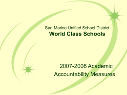 San Marino Unified School District World Class