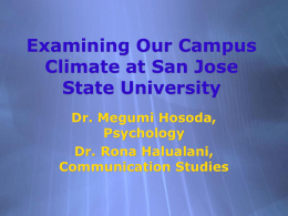 Examining Our Campus Climate at San Jose State