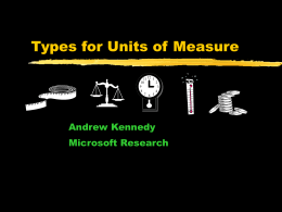 Types for Units of Measure