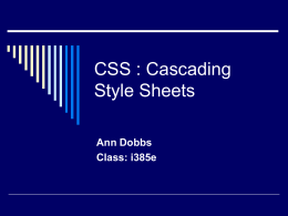 CSS : Cascading Style Sheets