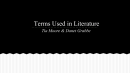 Terms Used in Literature