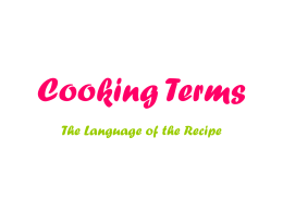 Cooking Terms - Oakland High School