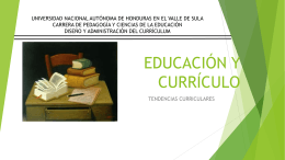 EDUCACIÓN Y CURRÍCULO