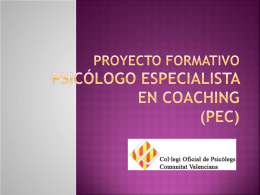 PROYECTO FORMATIVO PSICÓLOGO ESPECIALISTA EN