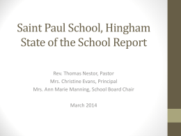 Annual State of the Catholic School Report