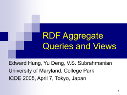 Maintenance of RDF Aggregate Views