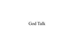 God Talk (PowerPoint) - The Dallas Philosophers