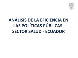 ANÁLISIS DE LA EFICIENCIA EN LAS POLÍTICAS