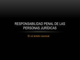 Responsabilidad Penal de las Personas Jurídicas