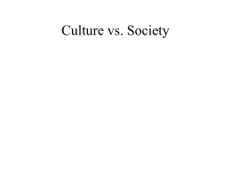 Culture vs . Society
