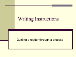 Writing Instructions and Manuals