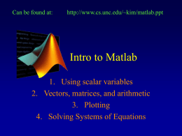 Intro to Matlab - Home