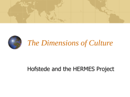 The Dimensions of Culture