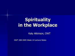 Spirituality in the Workplace