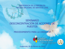 PRESIDENCIA DE LA REPÚBLICA OFICINA NACIONAL DE