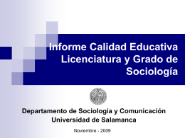 Informe Calidad Educativa Licenciatura y Grado de