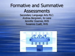 Formative and Summative Assessments